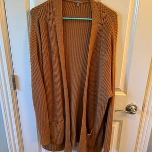 Camel colored cardigan sweater